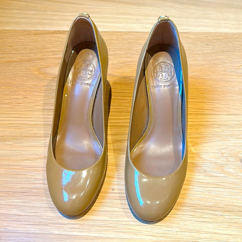 Tan Patent Leather Tory Burch Heels